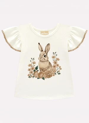 Milon - Conjunto Infantil Menina Coelho Branco - MILON