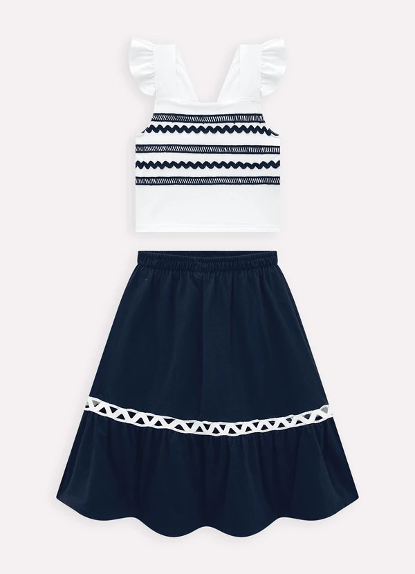 Milon - Conjunto Infantil Menina com Aviamentos Branco 2