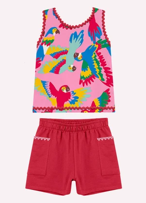 Nanai - Conjunto Infantil Menina com Aviamentos Rosa - NANAI