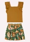 Nanai - Conjunto Infantil Menina com Babados Amarelo - variação: Amarelo