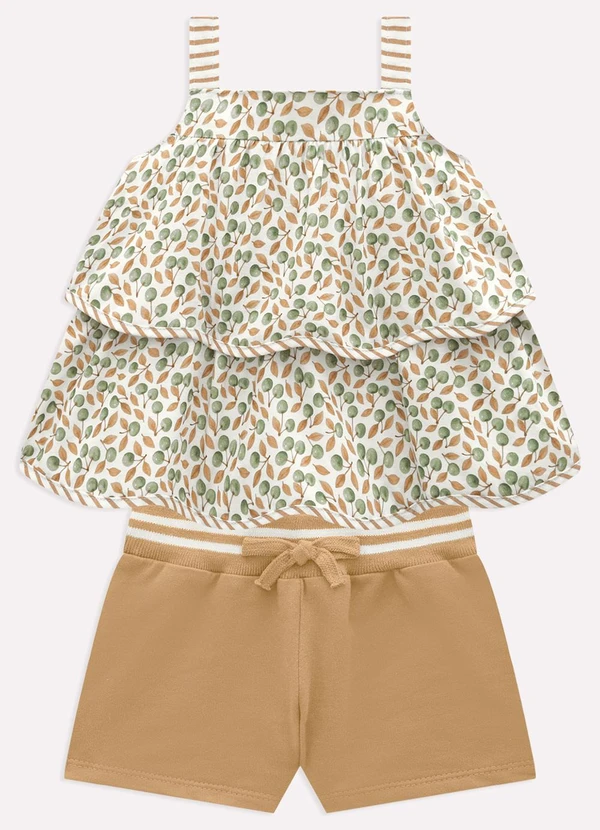 Milon - Conjunto Infantil Menina com Babados Branco