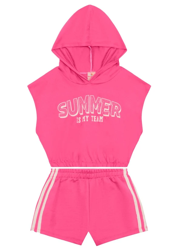 Brandili - Conjunto Infantil Menina com Capuz Rosa 2
