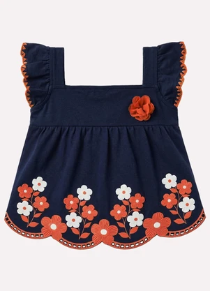 Kyly - Conjunto Infantil Menina com Corte a Laser Azul - KYLY
