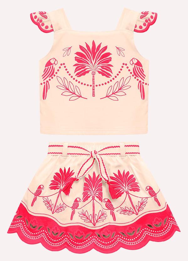 Nanai - Conjunto Infantil Menina com Corte a Laser Bege 1