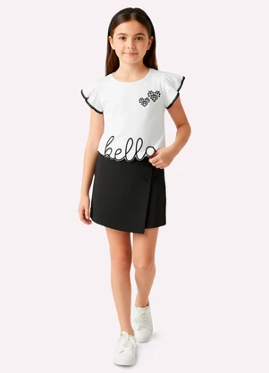 Kyly - Conjunto Infantil Menina com Corte a Laser Branco - KYLY