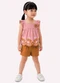 Kyly - Conjunto Infantil Menina com Corte a Laser Azul - variação: Rosa