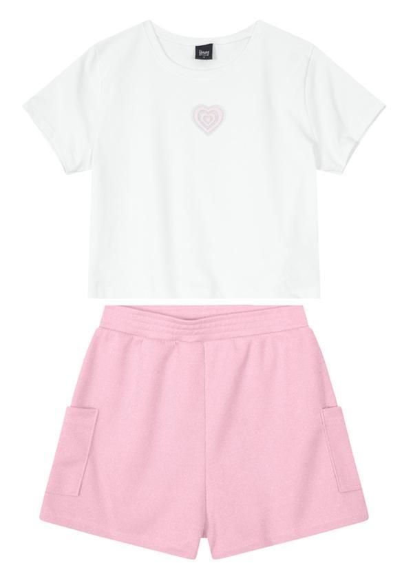 Young Class - Conjunto Infantil Menina com Cropped  Branco 2