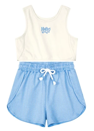 Brandili - Conjunto Infantil Menina com Cropped  Natural - BRANDILI