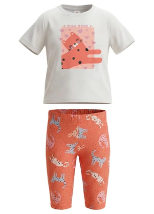 Brandili - Conjunto Infantil Menina com Estamapa de Gato - BRANDILI