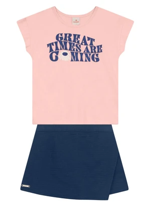 Brandili - Conjunto Infantil Menina com Glitter Rosa - BRANDILI