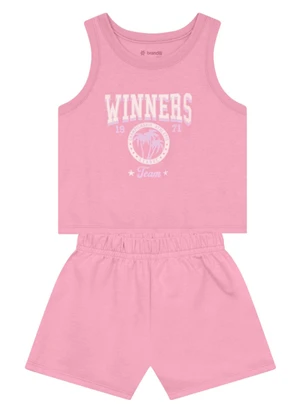 Brandili - Conjunto Infantil Menina com Glitter Rosa - BRANDILI