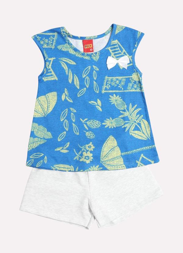 Kyly - Conjunto Infantil Menina com Laço Azul 1
