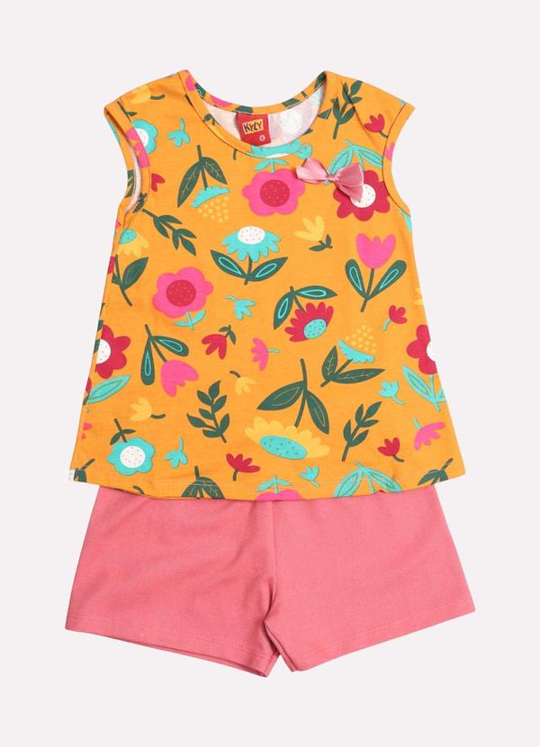 Kyly - Conjunto Infantil Menina com Laço Laranja 2