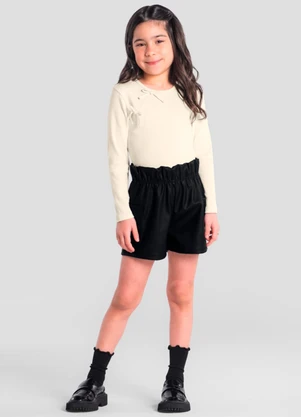 Brandili Mundi - Conjunto Infantil Menina com Laço Natural - BRANDILI MUNDI