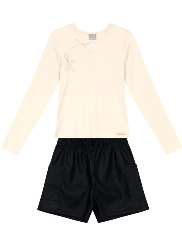 Brandili Mundi - Conjunto Infantil Menina com Laço Natural 2