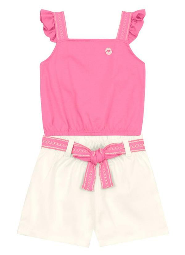 Brandili - Conjunto Infantil Menina com Laço Rosa 2