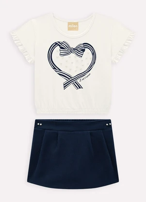 Milon - Conjunto Infantil Menina com Pérolas Off White - MILON
