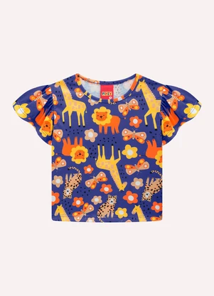Kyly - Conjunto Infantil Menina com Ponto Concha Azul - KYLY