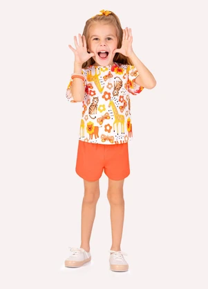 Kyly - Conjunto Infantil Menina com Ponto Concha Branco - KYLY