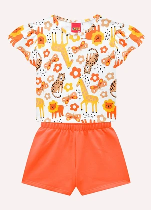 Kyly - Conjunto Infantil Menina com Ponto Concha Branco - KYLY