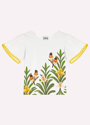 Nanai - Conjunto Infantil Menina com Ponto Concha Branco - NANAI