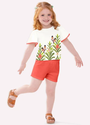 Nanai - Conjunto Infantil Menina com Ponto Concha Branco - NANAI