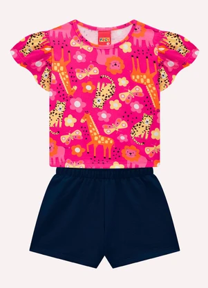 Kyly - Conjunto Infantil Menina com Ponto Concha Rosa - KYLY