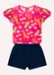 Kyly - Conjunto Infantil Menina com Ponto Concha Rosa - variação: Rosa