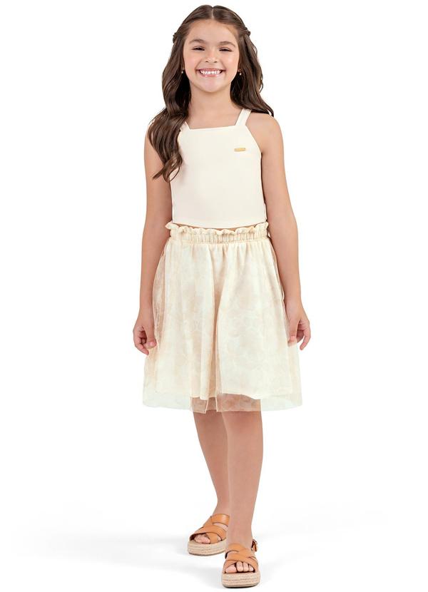 Colorittá - Conjunto Infantil Menina com Saia Colorittá Bege 1