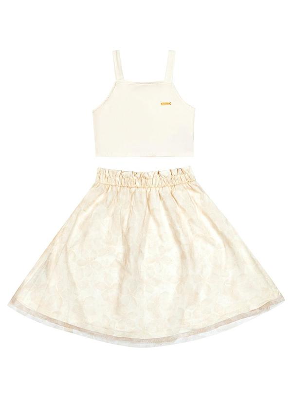Colorittá - Conjunto Infantil Menina com Saia Colorittá Bege 2