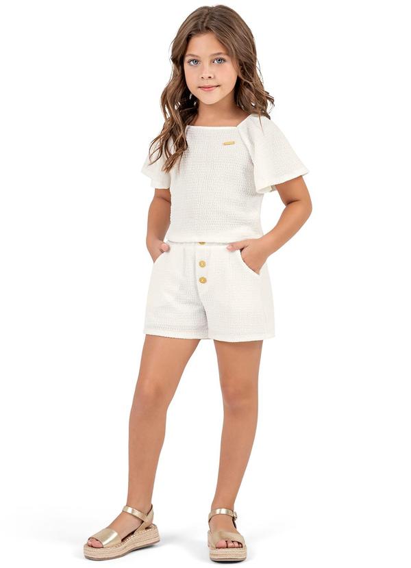 Colorittá - Conjunto Infantil Menina com Saia Colorittá Bege