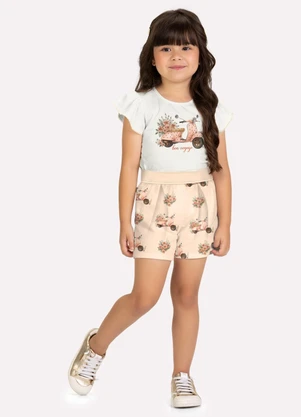 Milon - Conjunto Infantil Menina com Strass Branco - MILON