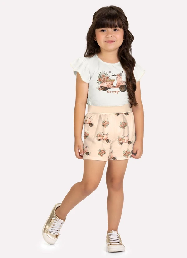 Milon - Conjunto Infantil Menina com Strass Branco