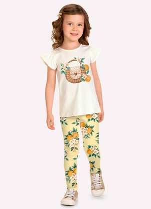Milon - Conjunto Infantil Menina com Strass Branco - MILON