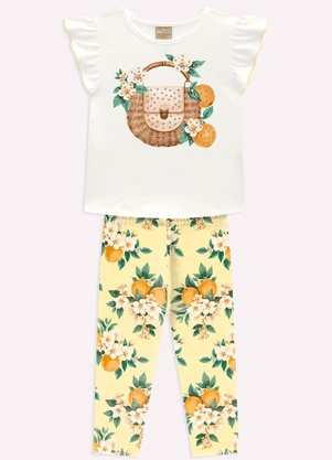 Milon - Conjunto Infantil Menina com Strass Branco - MILON