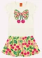 Kyly - Conjunto Infantil Menina com Strass Cinza - variação: Branco