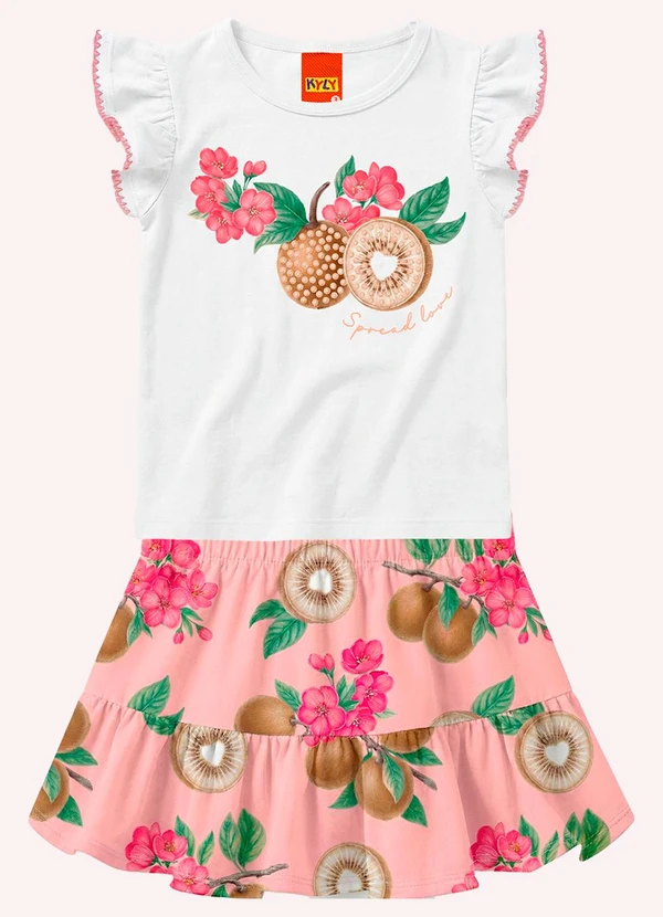 Kyly - Conjunto Infantil Menina com Strass Branco