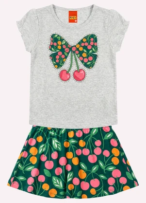 Kyly - Conjunto Infantil Menina com Strass Cinza - KYLY