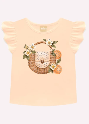 Milon - Conjunto Infantil Menina com Strass Laranja - MILON