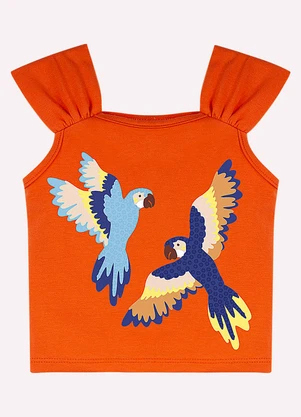 Nanai - Conjunto Infantil Menina com Strass Laranja - NANAI