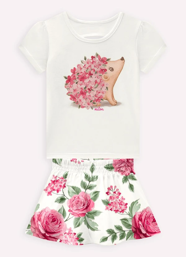 Milon - Conjunto Infantil Menina com Strass Off White 2