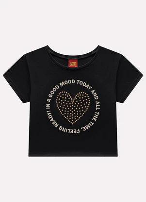 Kyly - Conjunto Infantil Menina com Strass Preto - KYLY