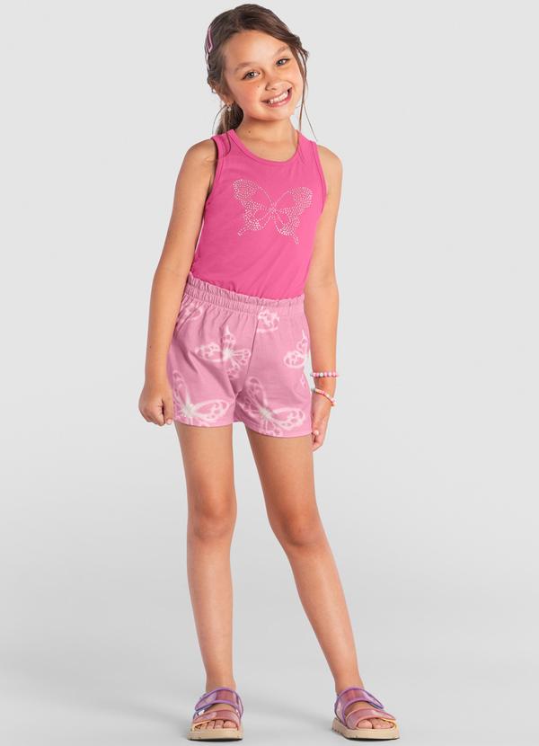 Brandili - Conjunto Infantil Menina com Strass Rosa