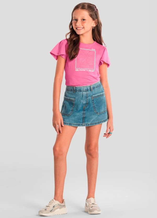 Brandili - Conjunto Infantil Menina com Strass Rosa