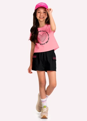 Kyly - Conjunto Infantil Menina com Strass Rosa - KYLY