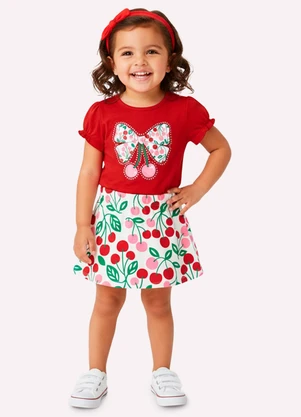 Kyly - Conjunto Infantil Menina com Strass Vermelho - KYLY