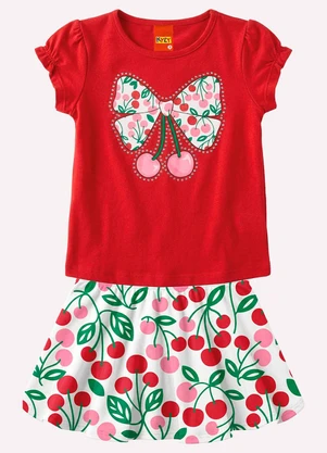 Kyly - Conjunto Infantil Menina com Strass Vermelho - KYLY