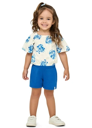 Elian - Conjunto Infantil Menina Conchinhas Bege - ELIAN