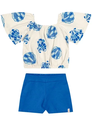 Elian - Conjunto Infantil Menina Conchinhas Bege - ELIAN