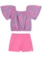 Elian - Conjunto Infantil Menina Conchinhas Bege - variação: Rosa